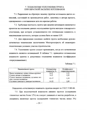 Эксплуатационные требования к уплотнённой обратной засыпке фундамента