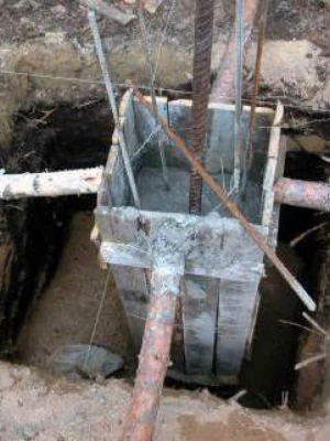 Бетонирование буронабивных свай для усиления фундамента