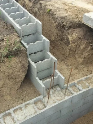 Устройство фундамента с применением несъемной опалубки